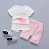 Giyim setleri yaz yürümeye başlayan çocuk erkek bebek yeni doğan kıyafetler bebek kıyafetleri fil kısa kollu tiş