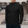 T-shirts hommes hommes hiver chaud col bas mode sous-vêtements thermiques hommes basique chemise unie chemisier vêtements de sport camisetas hombre t-shirts