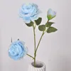 Decorative Flowers 10 Branches Artificial Roses Simulation Rose Wedding Bouquet DIY Party El Home Decoration Blue Champagne