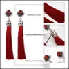 Dangle Chandelier Boho Rhinestone Tassel Earring For Women Long Vintage Sliver Ethnic Fashion Jewelry Gift Wholesale Drop Delivery Dhlhk
