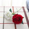 Flores decorativas de veludo artificial francês romântico rosa vermelha rosa casamento diy organizar mesa decoração de festa acessório 1pcs