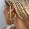 Altın Renk Çemberi Damış Küpe Sahte Kıkırdak Piercing kulak klibi Kadın Mücevherleri