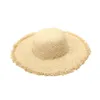 Spitzengurte rohe Kanten Große Rastie -Strohhüten Wild Sun Hats Damen Urlaub Strandhüte Sommerflut