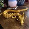 Decorative Objects Figurines 3D Printed Articulated Dragon Chinese Long Flexible Realistic Made Ornament Toy Model Home Office Decoration Decor Kids Gifts 230210