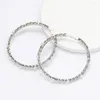 Hoop Earrings Korean Fashion Pearl Ear Ring Women Round Simple Rhinestone Funny Vintage Large Jewelry 2023