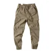 Pantaloni da uomo Good Men Cargo Lunghezza alla caviglia Tempo libero Elastico in vita Pantaloni da jogger con fascia alla caviglia Tasche con patta Indumento maschile