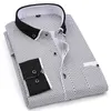 Casual shirts voor heren mode afdrukken Casual mannen lange mouw button shirt stiksel zakontwerp stof zacht comfortabel voor mannen jurk slanke pasvorm 4xl 830209