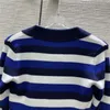 23SS FW Женские шерстяные свитера вязания вязаны дизайнерские топы с полосатыми буквами девочки Milan Designer Designer Crop Top рубашка Высокий