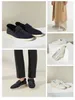 이탈리아 디자이너 Loropiana Shoes LP Lucky Shoes 여자 2023 가을과 겨울 가죽 평평한 바닥 영국 대형 편안한 슬립 온 게으른 신발 싱글 신발 페니 신발