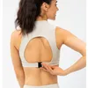 الزي اليوغا النساء قفا Stand Zipper Sports Bras Froofroof Hollow Back Running Vest Gym تمرينات رياضية للملابس الرياضية الرياضية