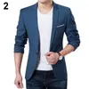 Mens Suits Blazers Erkek Düz Renk Adım Yaka İnce Blazer Resmi İş Giyim Tek Düğme Takım 230209