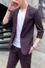 Mens Suits Blazers Summer Casual Small Suites Jaqueta Men Slim Fit Manga Manga Tops 230209