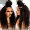Кружевные парики черные 26 -дюймовые извращенные вьющиеся натуральный передний парик для женщины BabyHair