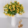 Decorative Flowers Artificial Sunflower Daisy Silk Flower Home Garden Fake Wedding Table DIY Bouquet Party Decoration