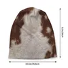Boinas de bainha marrom caça -maca 3d estampa de capô de chapéu de tricô animal textura de couro de pele de peles