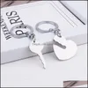 Key Rings Wedding Advertising Gift Chain Smile Love Metal Couple Stainless Steel Keychain Drop Delivery Jewelry Dhlp8