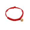 الياقات الكلاب Pet Supply Red String Weave Cat Cat Style الصينية Fuxi Fuxi Spring Dragon Boat Festival Zongzi Bell Necklace 1pc