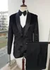 Men's Suits Flannel With Pattern Groom Tuxedo Shawl Lapel Men's Business Suit Wedding Party Dinner Three-piece Jacket (jacket Pants