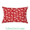 Federa per cuscino Fodera per cuscino natalizia Federa per cuscino rossa Decorazione per divano Decorazioni per la casa Rettangolo 30 50 cm