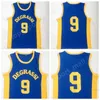 Degrassi Topluluğu 9 Jimmy Brooks Jersey Erkekler Lisesi Takımı Renk Mavi dikişli Brooks Moive Basketbol Formaları Üniforma