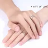 Cluster Rings 2 Pcs Lovers Heart-Shaped Wedding Ring Adjustable Opening Men Women A Pair Couple Jewelry Engaged Gift