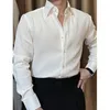 Camisas casuais masculinas esperem camisa de vestido de negócios homens Camisa Social Masculina Manga Longa Clothes 2023 Waffle coreano