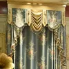 Vorhang Verdunkelung Luxusvorhänge für Wohnzimmer Schlafzimmer Villa Europäischer hochpräziser Jacquard Moderner einfacher High-End-eleganter Volant