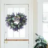 Decorative Flowers Large Lavender Wreath Flower Farmhouse Garland Front Door Wall Hanging For Wedding Home Decor