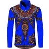 Men's Casual Shirts Trendy African Men's Turn Down Collar Shortfull Sleeve Shirt Plus Size Men Ethnic Primitive Tribal 3D Printed Button Blouses 230209