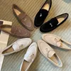 Designer Loropiana Shoes LP mocassins pour femmes en cuir à fond plat fainéants chaussures simples rétro britanniques grandes petites femmes penny