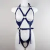 Strumpfbein Körpergurt Fashion Bondage Cage Sexy Unterwäsche Hosenträger Punk Leder Frau Frau Dessous Straps Schwert Belt229z