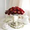 Dekorativa blommor 10st/Lot Artificial Rose Wedding Decoration Bunch för DIY Heminredning Växt Fake Flower Party Supplies