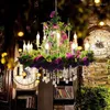 Lâmpadas de lâmpadas pendentes Simulação de banquete de bouquet Chandelier tema Restaurante Clear Bar Milk Tea Shop El Plant Decoration Light