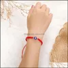 Catena a maglie Occhio turco malvagio Corda intrecciata a mano Filo rosso Bracciale con cordino Donna Uomo 2021 Fascino Bracciali regolabili fortunati Amicizia Dhuwp