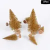 Décorations de Noël 8pcs Mini arbre neige gel petit pin bricolage artisanat décor de bureau pour les ornements de table familiale