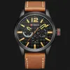 2018 Nouvelle marque de luxe Curren Analog Sports Watch Strap en cuir Quartz Men Wristwatch Relogie Masculino Horloges Mannens SAAT2839