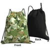 Shopping Bags Foldable String Backpack For Gym Outdoor Skull Camouflage Pattern Running Travel School Eco Friendly Bag