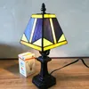 Bordslampor Europa retro vintage sänglampa mosaik målat glas lampskärm E27 led studie vardagsrum sovrum turkiskt ljus