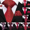Bow Ties Hi-Tie Fashion Mens Red Tie 8.5cm Classic Men's Wedding Party for Men Silk Luxury Neck Set Flroal Paisley Slips