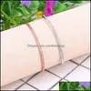 Bangle Fashion Copper embutido zirc￣o feminino pulseira de ouro rosa cor de ouro ￚnica linha Zrcon ajust￡vel para menina entrega de gota de queda judeu dhmdf