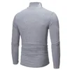 T-shirts pour hommes Hiver Vêtements chauds pour hommes Couleur unie Slim Fit Undershirt Chemise de base thermique Casual Col haut à manches longues Pull T-shirt