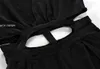 Robes décontractées 2022 Femmes Sexy Sans Manches Col En V Haute Fendue Évider Moulante Bandage Robe Pour Discothèque Fête Longue Wrap Maxi Robe Robe u2 T230210