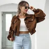 Women's Jackets Jackets for Women Lantern Sleeve Cropped Bomber Jacket Overcoat Outwear Fashion Vintage Corduroy Autumn Winter Coat 18047 230209