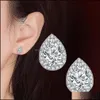 Charme goutte d'eau perceuse boucles d'oreilles femmes cristal Sier fête créative mode livraison bijoux Dhlam