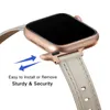 Luxury Women Watch Band 38mm 40mm för Apple IWatch Series 1 2 3 4 5 6 7 8 SE SMART Watch Straps Leather Watch Band Replacement Accessories