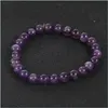 Kralen strengen 8 mm amethist kralen armbanden voor vrouwen mannen genezen Handgemaakte natuursteen edelstenen edelsteen elastisch yoga modeontwerp stre dh4so