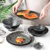 Tallrikar 3 färger Nordiska kreativa ljus lyxblomma Kronblad Relief Ceramics Table Set Western Steak Plate Sallad Soch Rice Bowl 1PC