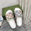 Designer Women Gloid Sandals Platform Slijvlees Slipper Dikke bodem Lady Flop Flops Borduurwerk Gedrukt Summer Beach Casual Shoe met doos NO298A