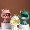 Dekoracyjne obiekty figurki żywica Lucky Cat Statua Rzeźba Dekoracja stolika Miniaturowa figurka do przechowywania