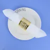 Gold Hollow Paper Servikar Ring Servettband Laserklippta servetter Holder Wedding Christmas Home Party Favor Table Decor